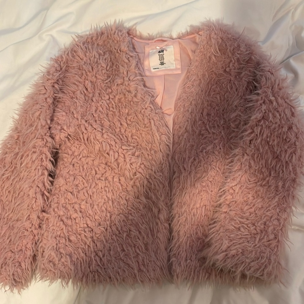 Girls shaggy faux fur jacket